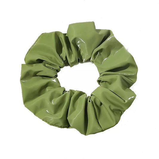 Summer Green PU Scrunchie